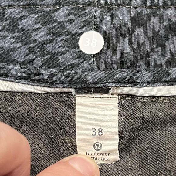 Lululemon Pants Men's 38 Brown Pinstripe Straight Leg Golf Dress Athletic Casual - Picture 6 of 11